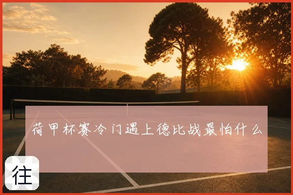 荷甲杯赛冷门遇上德比战最怕什么